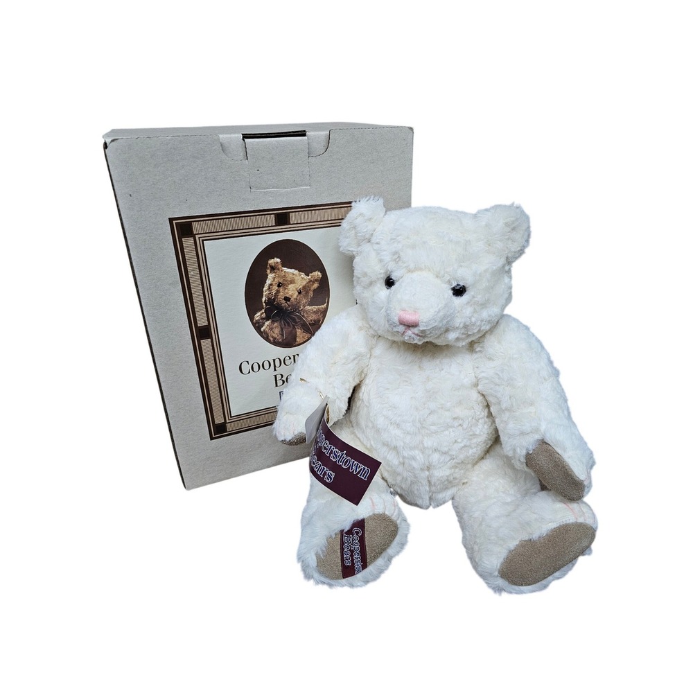 Cooperstown Bears Emily Teddy Bear Unisex 15" White Solid Mohair Plush Jointed